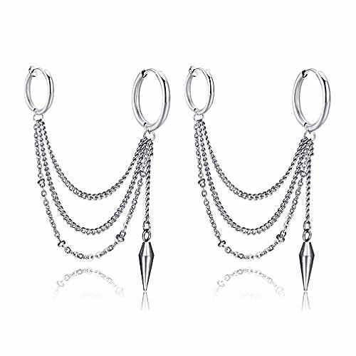 punk jewelry stainless steel huggie hinged hoop earrings cone tassel long chain dangle drop earrings
punk jewelry stainless steel huggie hinged hoop earrings cone tassel long chain dangle drop earrings