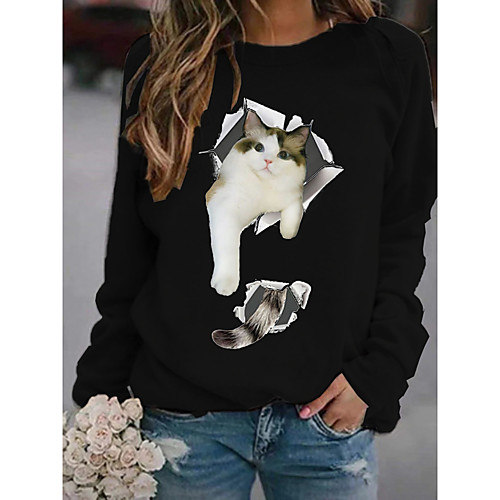 Women's Pullover Sweatshirt Cat Graphic 3D Print Daily 3D Print Basic Casual Hoodies Sweatshirts Yellow Gray White
Women's Pullover Sweatshirt Cat Graphic 3D Print Daily 3D Print Basic Casual Hoodies Sweatshirts Yellow Gray White