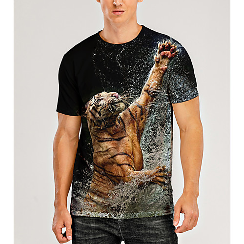 Men's T shirt Shirt 3D Print Graphic 3D Animal Print Short Sleeve Daily Tops Casual Round Neck Black / White
Men's T shirt Shirt 3D Print Graphic 3D Animal Print Short Sleeve Daily Tops Casual Round Neck Black / White
