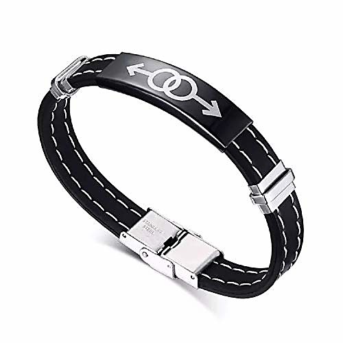 male & female symbol on silicone bracelet lgbt pride gay lesbian bracelet (male)
male & female symbol on silicone bracelet lgbt pride gay lesbian bracelet (male)