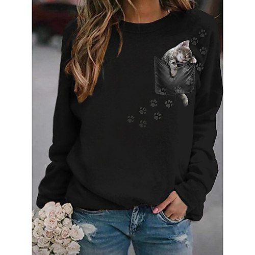 Women's Hoodie Sweatshirt Cat Graphic 3D Print Daily 3D Print Basic Casual Hoodies Sweatshirts Gray White Black
Women's Hoodie Sweatshirt Cat Graphic 3D Print Daily 3D Print Basic Casual Hoodies Sweatshirts Gray White Black