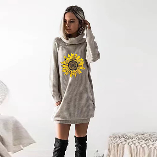 Women's T shirt Dress Floral Long Sleeve Cowl Neck Tops Black Wine Camel
Women's T shirt Dress Floral Long Sleeve Cowl Neck Tops Black Wine Camel