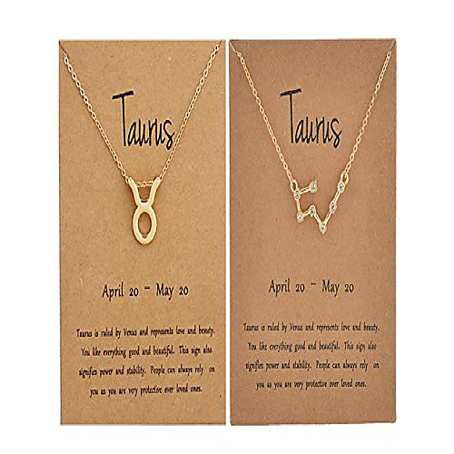 2pcs zodiac sign necklace for women 12 constellation necklace cz astrology zodiac gift for women (taurus)
2pcs zodiac sign necklace for women 12 constellation necklace cz astrology zodiac gift for women (taurus)