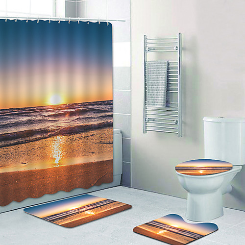 Sunset Golden Beach Digital Printing Four-piece Set Shower Curtains And Hooks Modern Polyester Machine Made Waterproof Bathroom
Sunset Golden Beach Digital Printing Four-piece Set Shower Curtains And Hooks Modern Polyester Machine Made Waterproof Bathroom