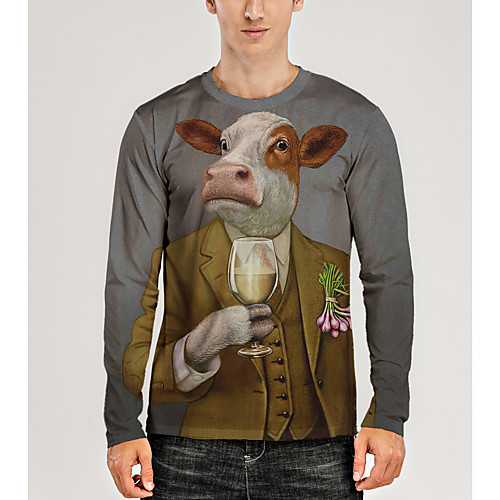 Men's T shirt Shirt 3D Print Graphic 3D Animal Print Long Sleeve Daily Tops Round Neck Khaki
Men's T shirt Shirt 3D Print Graphic 3D Animal Print Long Sleeve Daily Tops Round Neck Khaki