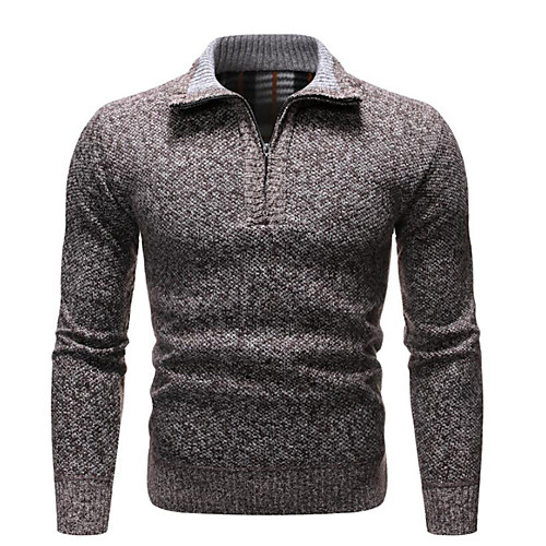 Men's Solid Color Pullover Long Sleeve Sweater Cardigans Stand Collar Winter Blue Wine Light gray
Men's Solid Color Pullover Long Sleeve Sweater Cardigans Stand Collar Winter Blue Wine Light gray