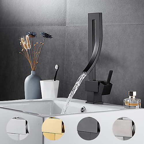 Single Handle Irregular Creative Design Bathroom Faucet, Brushed Nickel/Chrome/Matte Black/Golden Waterfall Rotatable Bathroom Sink Faucet with Hot and Cold Water Mixer
Single Handle Irregular Creative Design Bathroom Faucet, Brushed Nickel/Chrome/Matte Black/Golden Waterfall Rotatable Bathroom Sink Faucet with Hot and Cold Water Mixer