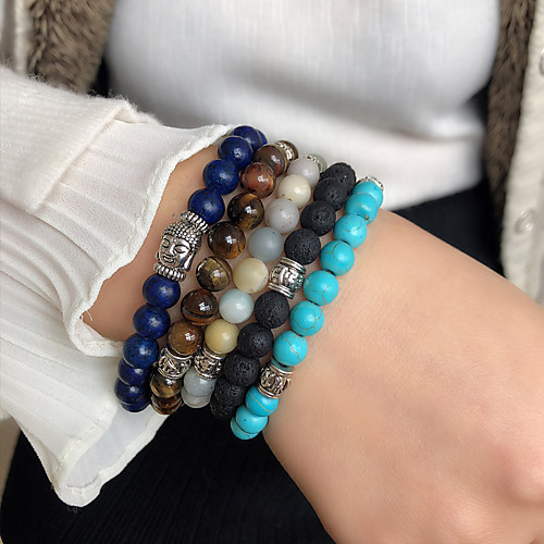 Women's Men's Bead Bracelet Friendship Bracelet Vintage Bracelet Beads Fashion Vintage Theme Love Artistic Unique Design Vintage Punk Rock Stone Bracelet Jewelry Blue / Royal Blue / Rainbow For Sport
Women's Men's Bead Bracelet Friendship Bracelet Vintage Bracelet Beads Fashion Vintage Theme Love Artistic Unique Design Vintage Punk Rock Stone Bracelet Jewelry Blue / Royal Blue / Rainbow For Sport