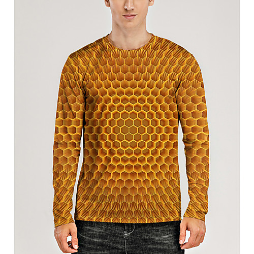 Men's T shirt 3D Print Graphic Optical Illusion 3D Print Long Sleeve Daily Tops Casual Yellow
Men's T shirt 3D Print Graphic Optical Illusion 3D Print Long Sleeve Daily Tops Casual Yellow