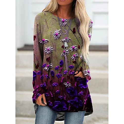 Women's T Shirt Dress Tee Dress Short Mini Dress Long Sleeve Floral Print Fall Spring Plus Size Casual 2021 Blue Purple Khaki Green Light Green Gray S M L XL XXL 3XL 4XL 5XL
Women's T Shirt Dress Tee Dress Short Mini Dress Long Sleeve Floral Print Fall Spring Plus Size Casual 2021 Blue Purple Khaki Green Light Green Gray S M L XL XXL 3XL 4XL 5XL