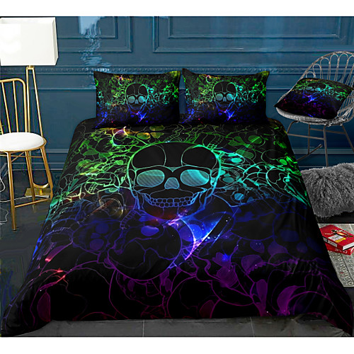 Skull Series 3-Piece Duvet Cover Set Hotel Bedding Sets Comforter Cover with Soft Lightweight Microfiber, Include 1 Duvet Cover, 2 Pillowcases for Double/Queen/King(1 Pillowcase for Twin/Single)
Skull Series 3-Piece Duvet Cover Set Hotel Bedding Sets Comforter Cover with Soft Lightweight Microfiber, Include 1 Duvet Cover, 2 Pillowcases for Double/Queen/King(1 Pillowcase for Twin/Single)