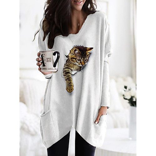 Women's T Shirt Dress Tee Dress Short Mini Dress Long Sleeve Print Animal Patchwork Print Fall Spring Plus Size Work Casual 2021 White M L XL XXL 3XL
Women's T Shirt Dress Tee Dress Short Mini Dress Long Sleeve Print Animal Patchwork Print Fall Spring Plus Size Work Casual 2021 White M L XL XXL 3XL