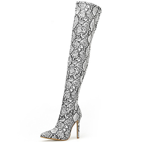 Women's Boots Stiletto Heel Pointed Toe Thigh High Boots Casual Daily Walking Shoes Leather Black / White / Over The Knee Boots
Women's Boots Stiletto Heel Pointed Toe Thigh High Boots Casual Daily Walking Shoes Leather Black / White / Over The Knee Boots