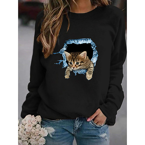 Women's Hoodie Sweatshirt Cat Graphic 3D Print Daily 3D Print Basic Casual Hoodies Sweatshirts Black
Women's Hoodie Sweatshirt Cat Graphic 3D Print Daily 3D Print Basic Casual Hoodies Sweatshirts Black