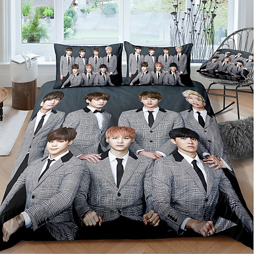 BTS Series 3-Piece Duvet Cover Set Hotel Bedding Sets Comforter Cover with Soft Lightweight Microfiber For Holiday Decoration(Include 1 Duvet Cover and 1or 2 Pillowcases)
BTS Series 3-Piece Duvet Cover Set Hotel Bedding Sets Comforter Cover with Soft Lightweight Microfiber For Holiday Decoration(Include 1 Duvet Cover and 1or 2 Pillowcases)
