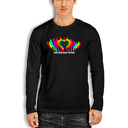 Men's T shirt Other Prints Graphic Rainbow Print Long Sleeve Daily Tops Cotton Basic White Black Red
Men's T shirt Other Prints Graphic Rainbow Print Long Sleeve Daily Tops Cotton Basic White Black Red