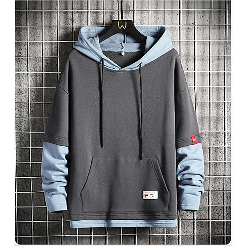 Men's Pullover Hoodie Sweatshirt Color Block Hooded Casual Hoodies Sweatshirts Long Sleeve Slim Blue Gray Black
Men's Pullover Hoodie Sweatshirt Color Block Hooded Casual Hoodies Sweatshirts Long Sleeve Slim Blue Gray Black