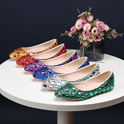 Women's Wedding Shoes Flat Heel Pointed Toe Wedding Flats Vintage Sexy Minimalism Wedding Party & Evening PU Rhinestone Crystal Sparkling Glitter Solid Colored Purple Red Blue
Women's Wedding Shoes Flat Heel Pointed Toe Wedding Flats Vintage Sexy Minimalism Wedding Party & Evening PU Rhinestone Crystal Sparkling Glitter Solid Colored Purple Red Blue