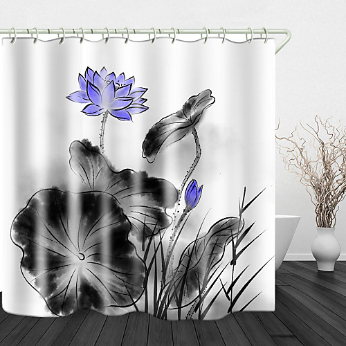 Ink Lotus Print Waterproof Fabric Shower Curtain for Bathroom Home Decor Covered Bathtub Curtains Liner Includes with Hooks 72 Inch
Ink Lotus Print Waterproof Fabric Shower Curtain for Bathroom Home Decor Covered Bathtub Curtains Liner Includes with Hooks 72 Inch