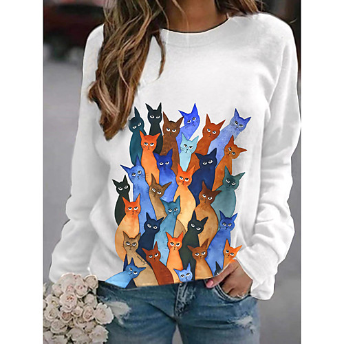 Women's Hoodie Sweatshirt Cartoon Cat Graphic Daily Basic Casual Hoodies Sweatshirts Gray White Black
Women's Hoodie Sweatshirt Cartoon Cat Graphic Daily Basic Casual Hoodies Sweatshirts Gray White Black