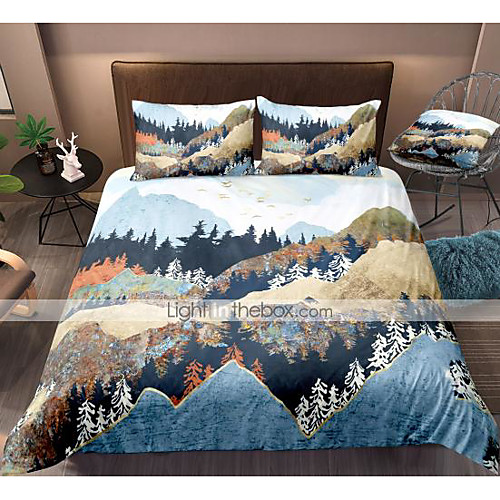 Mountain Landscape 3-Piece Duvet Cover Set Hotel Bedding Sets Comforter Cover with Soft Lightweight Microfiber, Include 1 Duvet Cover, 2 Pillowcases for Double/Queen/King(1 Pillowcase for Twin/Single)
Mountain Landscape 3-Piece Duvet Cover Set Hotel Bedding Sets Comforter Cover with Soft Lightweight Microfiber, Include 1 Duvet Cover, 2 Pillowcases for Double/Queen/King(1 Pillowcase for Twin/Single)
