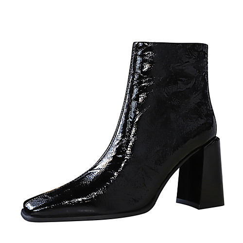 Women's Boots Chunky Heel Square Toe Booties Ankle Boots Sexy Minimalism Party & Evening Patent Leather Solid Colored Winter Almond Black / Knee High Boots
Women's Boots Chunky Heel Square Toe Booties Ankle Boots Sexy Minimalism Party & Evening Patent Leather Solid Colored Winter Almond Black / Knee High Boots