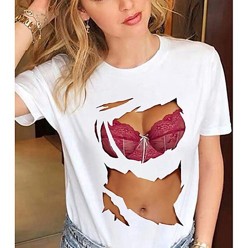 Women's 3D Printed T shirt 3D Graphic Prints Print Round Neck Basic Sexy Tops 100% Cotton White Black
Women's 3D Printed T shirt 3D Graphic Prints Print Round Neck Basic Sexy Tops 100% Cotton White Black