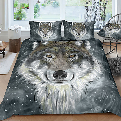 3D Wolf Print 3-Piece Duvet Cover Set Hotel Bedding Sets Comforter Cover with Soft Lightweight Microfiber For Holiday Decoration(Include 1 Duvet Cover and 1or 2 Pillowcases)
3D Wolf Print 3-Piece Duvet Cover Set Hotel Bedding Sets Comforter Cover with Soft Lightweight Microfiber For Holiday Decoration(Include 1 Duvet Cover and 1or 2 Pillowcases)