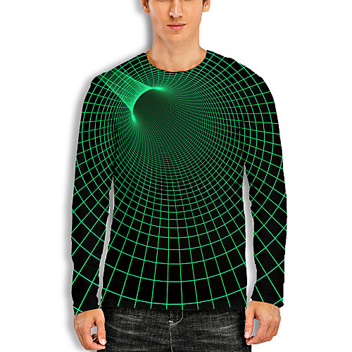 Men's T shirt 3D Print Graphic Optical Illusion 3D Print Long Sleeve Daily Tops Casual Green
Men's T shirt 3D Print Graphic Optical Illusion 3D Print Long Sleeve Daily Tops Casual Green