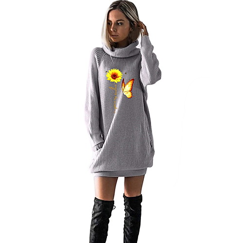 Women's T shirt Dress Floral Butterfly Graphic Prints Long Sleeve Cowl Neck Tops Black Wine Camel
Women's T shirt Dress Floral Butterfly Graphic Prints Long Sleeve Cowl Neck Tops Black Wine Camel