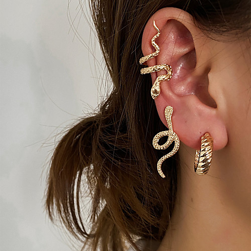 Women's Stud Earrings Earrings Ear Clips Vintage Style Snake Fashion Vintage Classic Holiday Trendy Earrings Jewelry Silver / Gold For Party Evening Street Gift Date Festival 1pack
Women's Stud Earrings Earrings Ear Clips Vintage Style Snake Fashion Vintage Classic Holiday Trendy Earrings Jewelry Silver / Gold For Party Evening Street Gift Date Festival 1pack