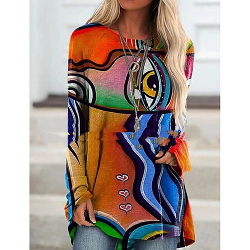 Women's T Shirt Dress Tee Dress Short Mini Dress Purple Orange Black Long Sleeve Print Patchwork Print Fall Spring Round Neck Casual 2021 S M L XL XXL 3XL 4XL 5XL / Plus Size / Plus Size
Women's T Shirt Dress Tee Dress Short Mini Dress Purple Orange Black Long Sleeve Print Patchwork Print Fall Spring Round Neck Casual 2021 S M L XL XXL 3XL 4XL 5XL / Plus Size / Plus Size