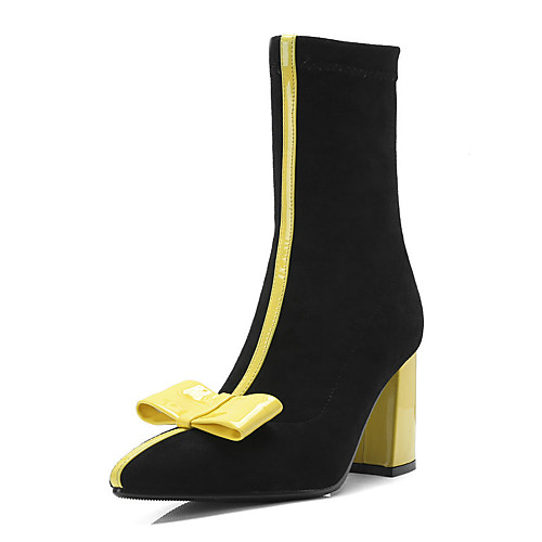Women's Boots Sock Boots Chunky Heel Square Toe Booties Ankle Boots Casual Daily Walking Shoes PU Bowknot Color Block Winter Yellow Pink Black
Women's Boots Sock Boots Chunky Heel Square Toe Booties Ankle Boots Casual Daily Walking Shoes PU Bowknot Color Block Winter Yellow Pink Black