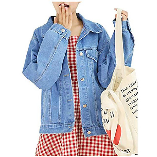 Women's Denim Jacket Solid Color Casual Classic Style Fall Jacket Notch lapel collar Regular Causal Long Sleeve 416 Light Blue / Spring / Holiday / Going out
Women's Denim Jacket Solid Color Casual Classic Style Fall Jacket Notch lapel collar Regular Causal Long Sleeve 416 Light Blue / Spring / Holiday / Going out
