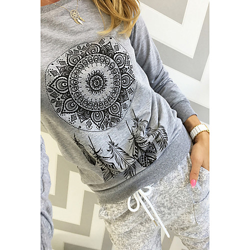 Women's Pullover Sweatshirt Tribal Print Daily Other Prints Casual Hoodies Sweatshirts Gray White Red
Women's Pullover Sweatshirt Tribal Print Daily Other Prints Casual Hoodies Sweatshirts Gray White Red