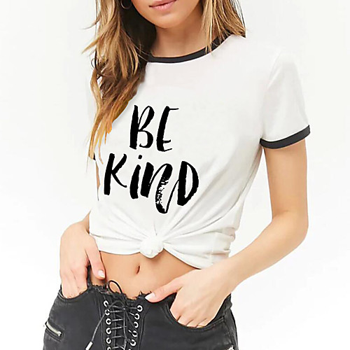 Women's T shirt Letter Patchwork Print Round Neck Tops Basic Basic Top White Blue Purple
Women's T shirt Letter Patchwork Print Round Neck Tops Basic Basic Top White Blue Purple