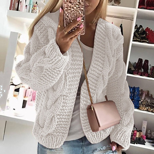Women's Stylish Braided Solid Color Cardigan Long Sleeve Sweater Cardigans Hooded Fall Winter White Black Red
Women's Stylish Braided Solid Color Cardigan Long Sleeve Sweater Cardigans Hooded Fall Winter White Black Red