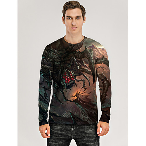 Men's T shirt 3D Print Graphic 3D Animal Print Long Sleeve Daily Tops Casual Black / Red
Men's T shirt 3D Print Graphic 3D Animal Print Long Sleeve Daily Tops Casual Black / Red