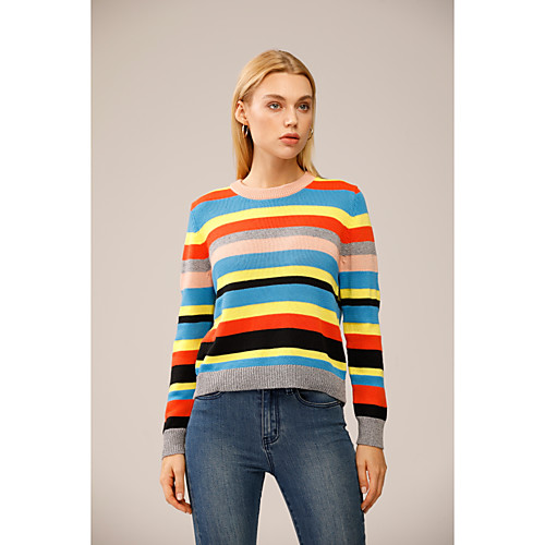 Women's Stripe Knitted Striped Color Block Pullover Long Sleeve Sweater Cardigans Crew Neck Fall Winter Orange
Women's Stripe Knitted Striped Color Block Pullover Long Sleeve Sweater Cardigans Crew Neck Fall Winter Orange