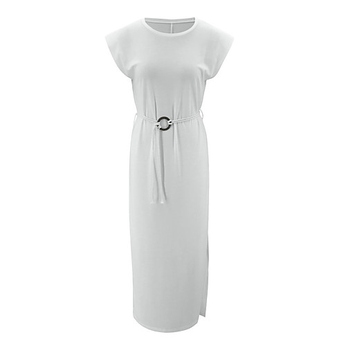 Women's Shift Dress Maxi long Dress White Sleeveless Solid Color Split Patchwork Fall Round Neck Casual 2021 S M L XL
Women's Shift Dress Maxi long Dress White Sleeveless Solid Color Split Patchwork Fall Round Neck Casual 2021 S M L XL