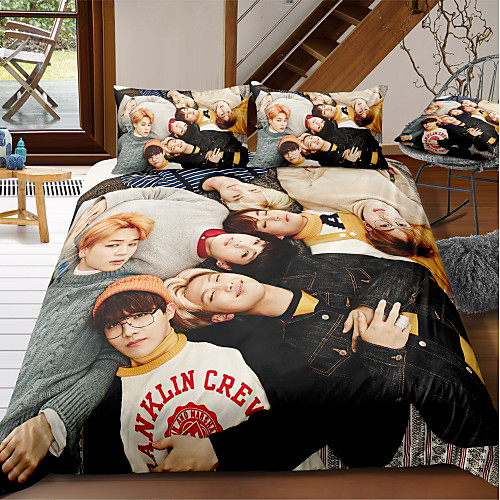 BTS Series 3-Piece Duvet Cover Set Hotel Bedding Sets Comforter Cover with Soft Lightweight Microfiber For Holiday Decoration(Include 1 Duvet Cover and 1or 2 Pillowcases)
BTS Series 3-Piece Duvet Cover Set Hotel Bedding Sets Comforter Cover with Soft Lightweight Microfiber For Holiday Decoration(Include 1 Duvet Cover and 1or 2 Pillowcases)