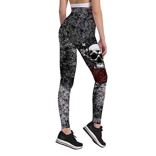 Women's Yoga Chino Comfort Daily Gym Leggings Pants Floral Skull Ankle-Length Print Black
Women's Yoga Chino Comfort Daily Gym Leggings Pants Floral Skull Ankle-Length Print Black