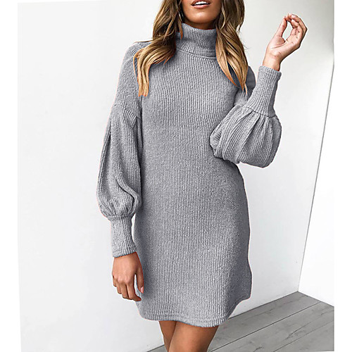 Women's Sweater Jumper Dress Short Mini Dress Yellow Blushing Pink Gray Black Long Sleeve Solid Color Ruched Fall Spring Turtleneck Casual 2021 S M L XL XXL 3XL / Plus Size / Plus Size
Women's Sweater Jumper Dress Short Mini Dress Yellow Blushing Pink Gray Black Long Sleeve Solid Color Ruched Fall Spring Turtleneck Casual 2021 S M L XL XXL 3XL / Plus Size / Plus Size