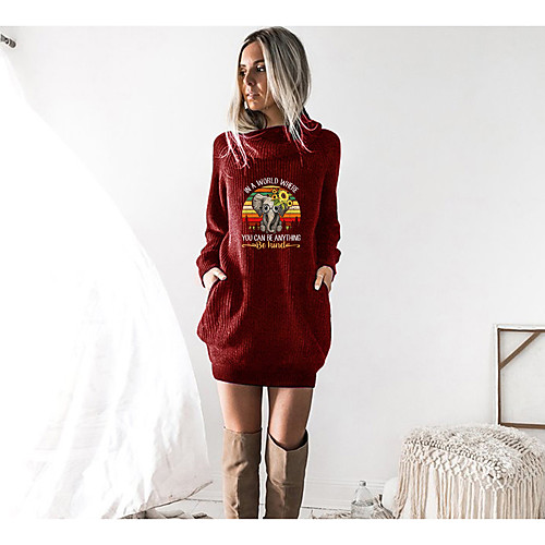 Women's T shirt Dress Graphic Prints Animal Long Sleeve Cowl Neck Tops Black Wine Camel
Women's T shirt Dress Graphic Prints Animal Long Sleeve Cowl Neck Tops Black Wine Camel