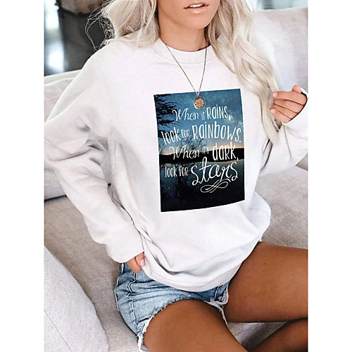 Women's Hoodie Sweatshirt Graphic Scenery Text Daily Basic Casual Hoodies Sweatshirts White Black / Letter
Women's Hoodie Sweatshirt Graphic Scenery Text Daily Basic Casual Hoodies Sweatshirts White Black / Letter