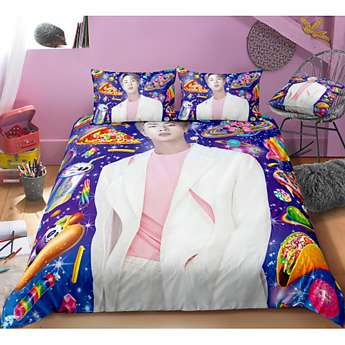 BTS Series 3-Piece Duvet Cover Set Hotel Bedding Sets Comforter Cover with Soft Lightweight Microfiber, Include 1 Duvet Cover, 2 Pillowcases for Double/Queen/King(1 Pillowcase for Twin/Single)
BTS Series 3-Piece Duvet Cover Set Hotel Bedding Sets Comforter Cover with Soft Lightweight Microfiber, Include 1 Duvet Cover, 2 Pillowcases for Double/Queen/King(1 Pillowcase for Twin/Single)