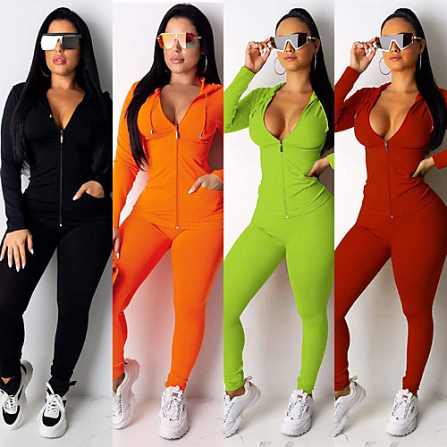 Women's 2-Piece Full Zip Tracksuit Sweatsuit Jogging Suit Street Athleisure Long Sleeve Spandex Fitness Gym Workout Performance Running Jogging Sportswear Solid Colored Outfit Set Clothing Suit
Women's 2-Piece Full Zip Tracksuit Sweatsuit Jogging Suit Street Athleisure Long Sleeve Spandex Fitness Gym Workout Performance Running Jogging Sportswear Solid Colored Outfit Set Clothing Suit