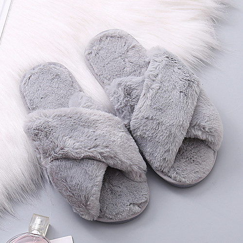 Women's Slippers & Flip-Flops Fuzzy Slippers Indoor Slippers Flat Heel Open Toe Daily Home Faux Fur Wine Black Light Red
Women's Slippers & Flip-Flops Fuzzy Slippers Indoor Slippers Flat Heel Open Toe Daily Home Faux Fur Wine Black Light Red