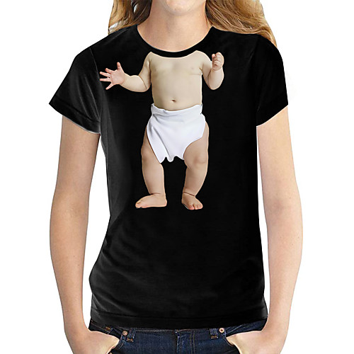 Women's T shirt 3D Graphic Prints Print Round Neck Tops 100% Cotton Basic Basic Top White Black
Women's T shirt 3D Graphic Prints Print Round Neck Tops 100% Cotton Basic Basic Top White Black