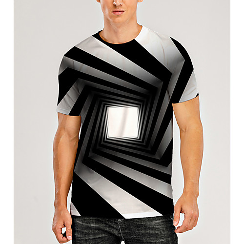 Men's T shirt Shirt 3D Print Graphic Optical Illusion 3D Print Short Sleeve Daily Tops Casual Round Neck Black / White
Men's T shirt Shirt 3D Print Graphic Optical Illusion 3D Print Short Sleeve Daily Tops Casual Round Neck Black / White